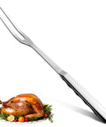Meat carving fork, 11-inch stainless steel two-prong with solid metal handle, Amazon brand