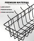 5 Piece Pegboard Baskets Set Heavy Duty Black Metal Wire Organizer Bins For Garage, Workshop, And Craft Room Wall Mount Tool Shelves Durable Steel Storage Bins To Tidy Tools And Accessories, showing close-up of black wire basket design.