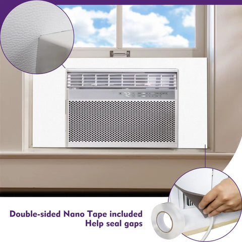 Full Surround Window AC Insulation Foam Side Panels For Air Conditioner Units, 39 Inch Width Indoor Seal Kit, double-sided tape included
