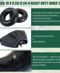 Two Pack 18x8.50/9.50-8 Inner Tubes With TR-13 Valve Stem for lawn mowers, wheelbarrows, ATVs, puncture resistant
