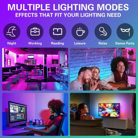 Multiple indoor settings showcasing 12W RGBW Track Light Heads 6 Pack With 16 Color Options and Remote Dimmer Four Modes