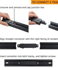 Guide to connect tracks for the Six Foot Black Rigid Aluminum Track Lighting Kit With Halo Single Circuit Rails.
