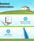 100W Vertical Axis Wind Turbine Kit With 2 Blades Easy Install Weather Resistant Outdoor Windmill Generator For Off Grid Power Durable Iron Core Magnet Turbine And Aluminum Blade Design, controller and spiral blade detail