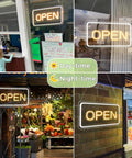 LED Open Sign With USB Power 5V COB Chip Lit Neon Look for day-night use in bars, shops, cafe windows; 16 by 9-inch display