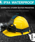 Rechargeable Headlamp for Adults Ultra Bright Long Throw Spotlight Waterproof LED Headlamp With Four Modes on Helmet