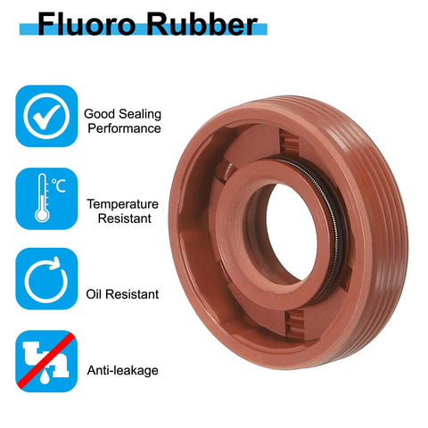 Radial Shaft Seal 12mm X 28mm X 7mm Fluoro Rubber TG4 Oil Seal For Bearing Shaft Oil Pump And Engine Durable 70A Hardness Sealing Tech Built To Last For Heavy Duty Industrial Use Brown 2 Pack, brown fluoro rubber seal