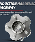 Rear Wheel Hub Bearing And Hub Assembly Kit AWD Pair Left Right For Nissan Rogue 2008-2020 AWD And Juke 2011-2017 AWD With ABS Sensor 5 Lug Interchange 512373 512535 VKBA6998 43202JG200 432024BF0A, close-up view.