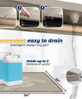 Under Sink Mat 34x22 Silicone Taupe Waterproof Flexible Rectangular With Drain Hole For Kitchen And Bathroom Fits 36 Inch Cabinets