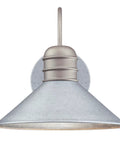 One Light Outdoor Wall Fixture With Galvanized Steel Finish Outdoor Rated And Dark Sky Friendly Ideal For Front Or Back Entryways Or Porch