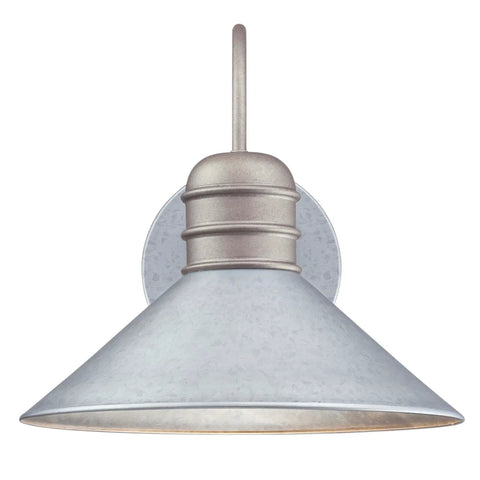 One Light Outdoor Wall Fixture With Galvanized Steel Finish Outdoor Rated And Dark Sky Friendly Ideal For Front Or Back Entryways Or Porch