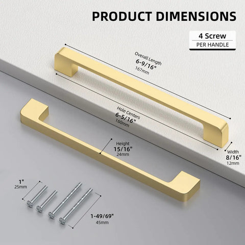Dimensions of Thirty Pack Brushed Gold Cabinet Pulls Solid Zinc Alloy Gold Handles For Kitchen Cabinets Easy Install