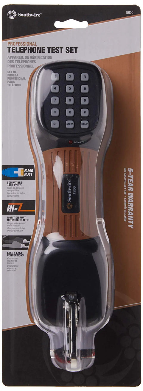 Contractor Telephone Test Kit With Hi-Z Monitoring That Wont Disrupt Net Adjustable Volume Polarity LED Tone And Pulse Modes