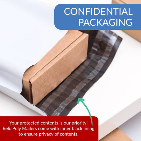 White Poly Mailers 14.5x19 Inches Self Sealing Non Padded Shipping Bags Bulk 500 Pack For Clothing Durable Water Resistant