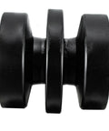 Precision Bottom Track Roller Replacement For SVL Compact Track Loader Undercarriage, heavy-duty black steel part view.