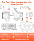Product diagram of upgrade your pasta game with this gourmet press attachment for stand mixers featuring 7 interchangeable plates