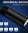 Universal socket from All In One 86 Piece Magnetic Impact Nut Driver And Bit Set With SAE And Metric Sizes on blue background