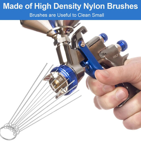 Carburetor Cleaning Kit Pro Grade All In One With Torch Tip Cleaner Stainless Steel Tools in use on spray gun