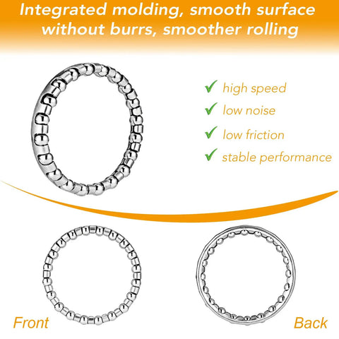 5/32 Inch Bike Headset Bearings Set - 4 Pack For MTB 1-1/8 Inch Headset Bearings showing front and back view