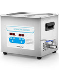Heavy Duty 10 Liter Ultrasonic Cleaner With Digital Control And Heater For Carburetors Industrial Tools Garage Parts Bath Machine, silver, digital display.