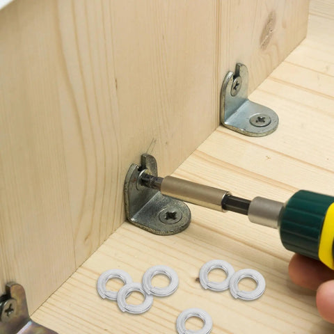Spring Lock Washer Set In Stainless Steel 304 Hundred Piece One Quarter Inch Split Lock Washers And Gasket Assortment Kit For Bolt Repair And Industrial Fastening Applications, used on wood bracket