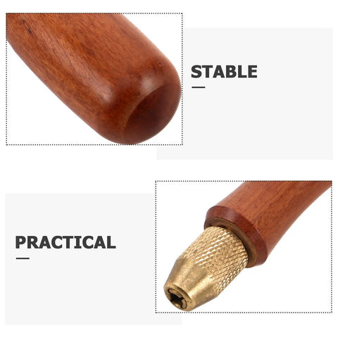 Ditch That Wobbly Grip With This Premium Wood File Handle And Brass Collet Set designed for quick file swaps, showcasing stable wood grip and brass collet.