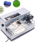 Stainless Steel Automatic Ink Wheel Coding Machine For Batch Numbers And Dates Wide Application On Labels Solid Dry Ink Printer For Industrial Use High Durability Anti Corrosion Heating System with control panel and ink wheels.