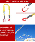 Heavy Duty Web Sling Built Tough 3.3 Ft Single Leg Strap For Lifting Up To 6600 Lbs With G80 Steel Hook Polyester Construction