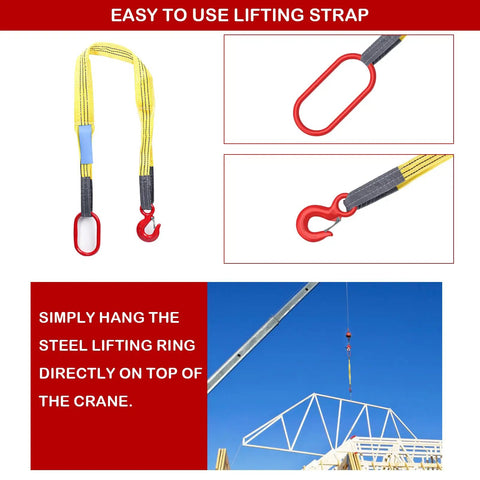 Heavy Duty Lifting Web Sling With G80 Hook For 3 Ton Loads And Industrial Rigging Tasks This Durable Five Foot Strap Is A Solid Heavy Hitter Designed To Move Big Gear Without Any Sweat Or Compromise