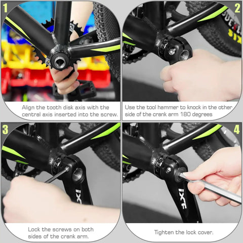 Installation steps of Hollow Integrated 170mm 104 BCD Mountain Bike Crankset With Narrow-Wide 30T-42T Chainring Aluminum Alloy