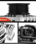 Close-up of a drop-in replacement alternator for Chevrolet Equinox 2008 2009 2013 2017 Malibu 2008 2012