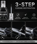 Professional Chrome Repair Pen Nails That Slick Mirror Finish Which Takes Care Of Chips Scuffs And Scratches On Bathroom Fixtures And Metal Hardware For A Legit Factory Fresh Gloss. Image of a chrome repair kit showing the dual applicator and restoration steps.
