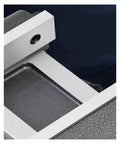 Close-up of QH100 100mm Swivel Base Milling Vise Hardened Alloy Steel for precision holding and heavy cutting tasks.