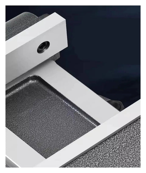 Close-up of QH100 100mm Swivel Base Milling Vise Hardened Alloy Steel for precision holding and heavy cutting tasks.