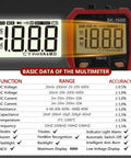Digital Multimeter Tester Workhorse with TRMS 4000 Counts Auto Ranging Volt Meter specifications and display features