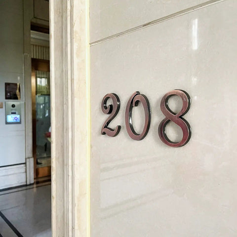3 Inch House Mailbox Numbers Copper Finish Door Address Sign Stickers For Apartment Office Home Yard Outdoor Or Business Decoration Weatherproof Exterior Numerals Durable Corrosion Resistant Easy To Install