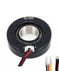 Top Shelf High Torque Dc Brushless Motor With Flat Gimbal Hollow Shaft And Built In Hall Sensor Runs Dead Smooth And Handles Heavy Loads On Rcs And Drones, 90mm size with wiring connections.