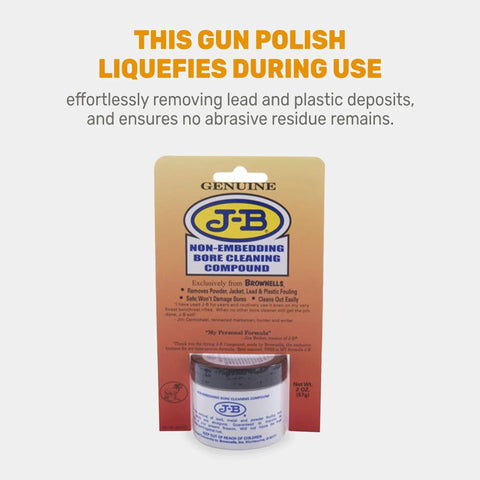 Non Embedding Bore Cleaning Compound For Gun Barrels Heavy Duty Solvent Oil Paste in a 2 oz jar with packaging