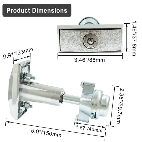 Beefed Up Heavy Duty Vending Machine Lock With T Handle For Candy Snack Machines Keyed Differently System Chrome Plated Sleeve Zinc Alloy Core