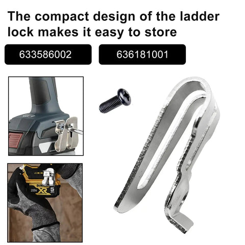 4 Pack Belt Hook Replacement Clips With Screws 636181001 633586002 For 18V Cordless Tools, Easy Clip On, shown with drill