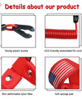Close-up of 2 Pack Must Have Kill Switch Lanyard features: sturdy buckle, PU cord, nylon fiber, and sponge pad with flag.