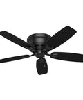 Low Profile 48 Inch Ceiling Fan No Light For Indoor Or Outdoor Use Damp Rated Flush Mount Matte Black With Five Blades Sea Wind 53118