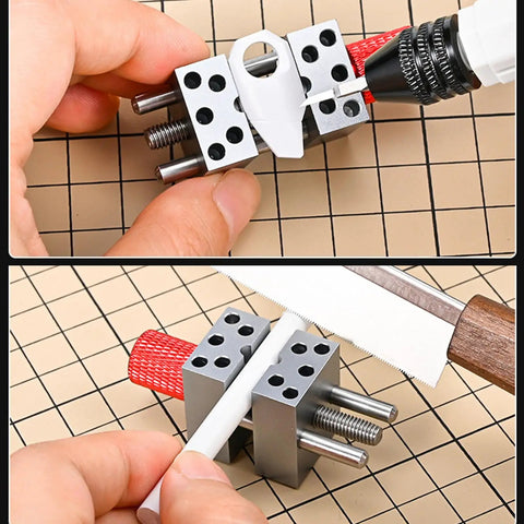 Aluminum Four Post Clamp Tool For Fine Assembly And Small Part Positioning, Handy Portable Manual Repair Fixture For Detail Work, Quick Setup And Reliable Holding At Your Hobby Bench Or Workshop, holding saw blade and rod