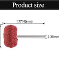 Product size diagram of a buffing wheel from the 100 Piece 1 Inch Abrasive Buffing Wheel Set for Rotary Tools with 2.35mm Shafts.