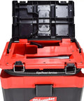 Heavy Duty 2.5 Gallon Cordless Wet And Dry Shop Vacuum Delivering 87 DB Whisper Quiet Runtime And Badass Suction For Fast Debris Clearing On Any Job Site, with open lid showing interior compartments.