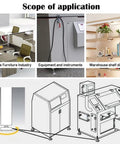 Scope of application for Tough As Nails Heavy Duty Adjustable Furniture Leveling Feet in office, equipment, and shelves.