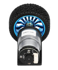 Heavy Duty DC 12V Encoder Gear Motor Set with blue wheel and motor for robotics and DIY projects