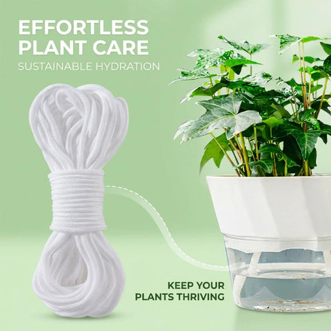 Self Watering Rope For Plants 50 Feet Long By Quarter Inch Thick Capillary Wicking Cord For Vacation DIY Self Watering System