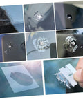 Quick Fix Windshield Crack Repair Kit For Cars in action, showing auto glass repair process on chips and cracks close-up.