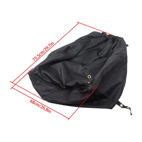 Chipper Vacuum Bag Replacement For Troy-Bilt Chip Vacuums 4HP 5HP 8HP showing dimensions and black material, Part 660-373