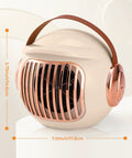 Compact Desk Heater For Office And Home Personal 500W PTC Ceramic Space Heater, cream body with rose gold accents, side view